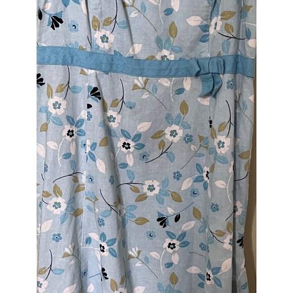 Ann Taylor LOFT Petites Floral Linen-Blend Dress Sleeveless Size 12P summer - Picture 3 of 8